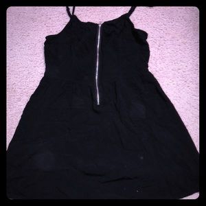 Black dress with zip front